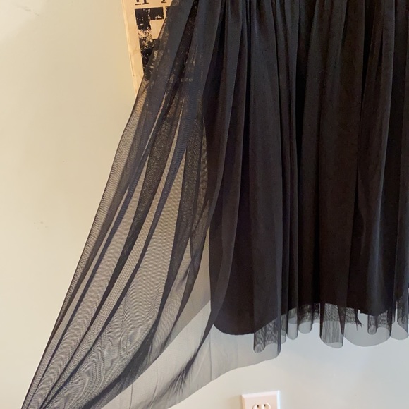 dots Black Embroidered Detail Taffeta Lined Dress - Picture 3 of 8